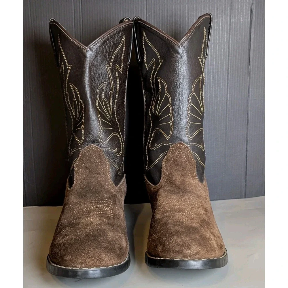 Masterson Boot Company Suede Leather Western Cowboy Boots Youth SZ 6 Women SZ 7